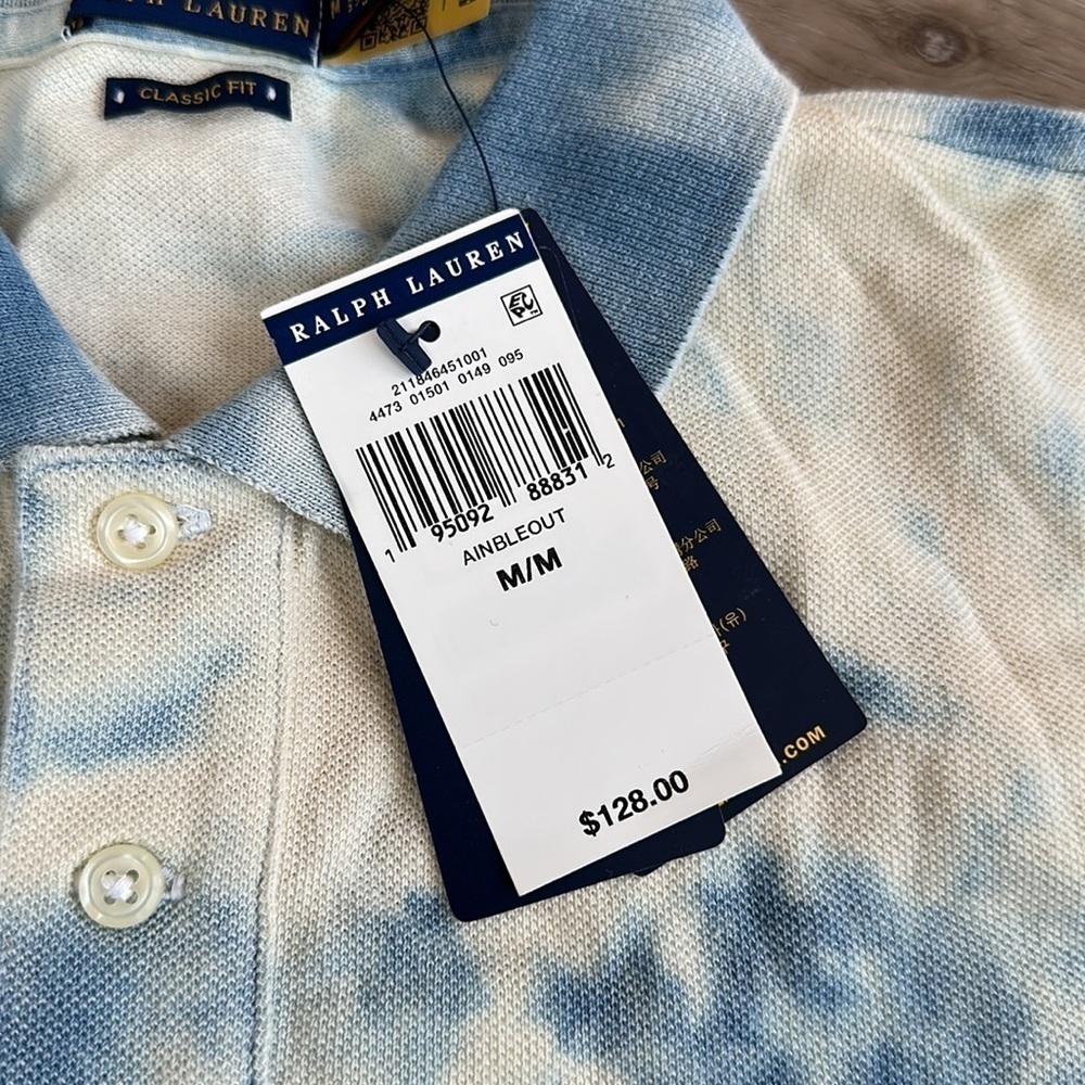 Polo Ralph Lauren Ladies Tie-dye Short-sleeve Polo Shirt, Size Medium - Picture 2 of 6